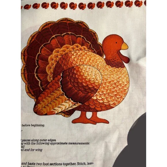 Thanksgiving Turkey Sewing Fabric Panel For Soft Toy Pillow Cut & Sew DIY Kit - Picture 1 of 9